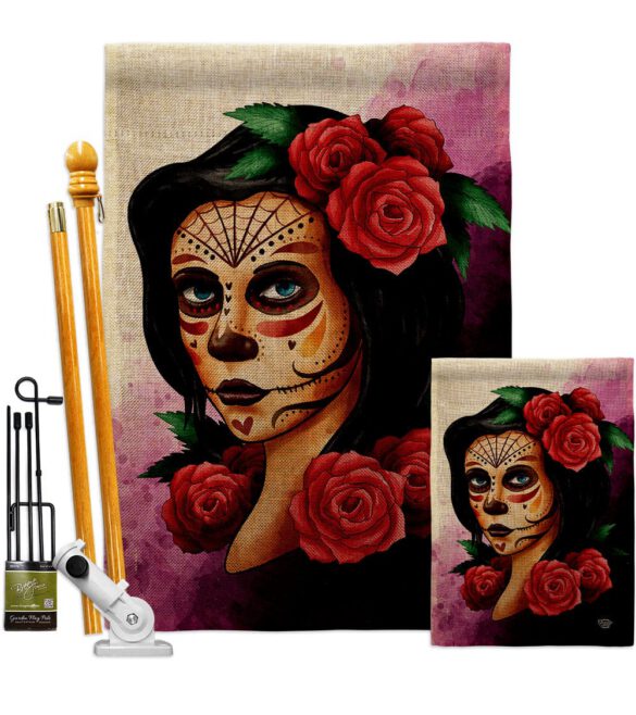 Elegant Skull - Halloween Fall Vertical Impressions Decorative Flags HG192715 Made In USA - Image 18