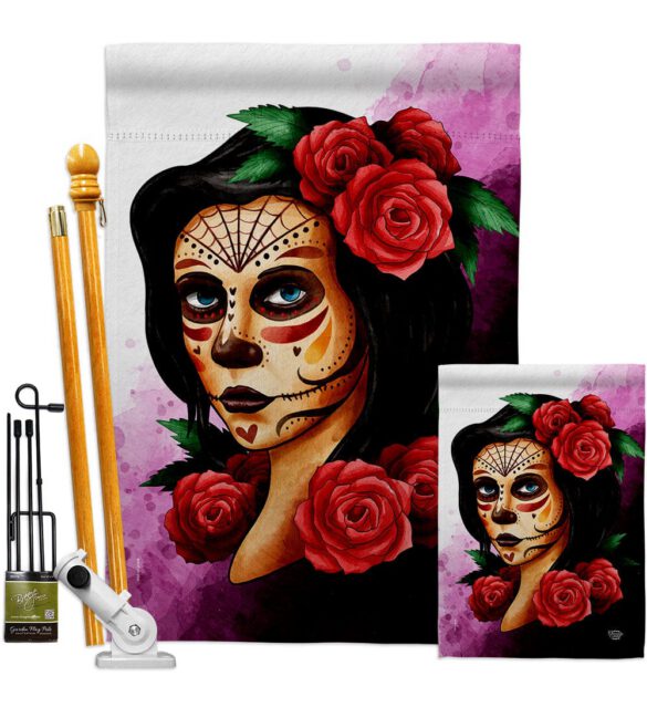 Elegant Skull - Halloween Fall Vertical Impressions Decorative Flags HG192715 Made In USA - Image 6