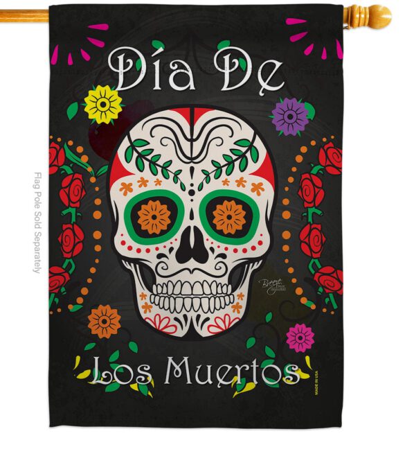 Dia de los Muertos - Halloween Fall Vertical Impressions Decorative Flags HG112009 Made In USA - Image 2