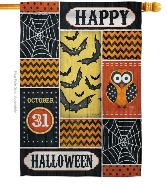 Halloween Happy - Halloween Fall Vertical Impressions Decorative Flags HG112060 Made In USA - Image 2