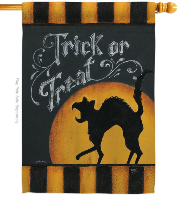 Black Cat Creeping - Halloween Fall Vertical Impressions Decorative Flags HG112075 Made In USA - Image 2