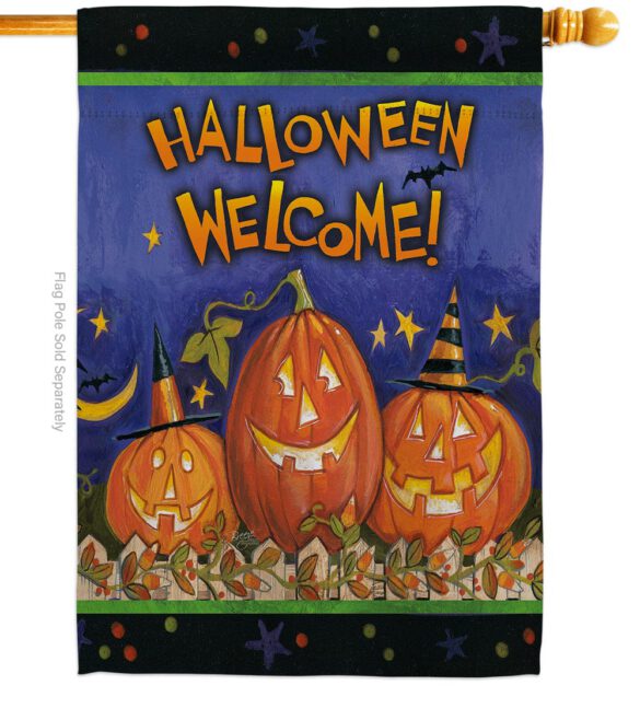 Halloween Welcome - Halloween Fall Vertical Impressions Decorative Flags HG112079 Made In USA - Image 2