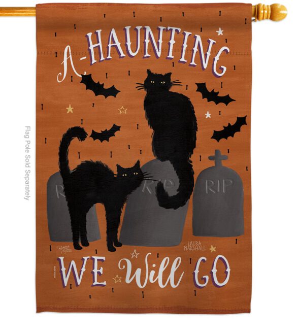 Haunting We Go - Halloween Fall Vertical Impressions Decorative Flags HG112081 Made In USA - Image 2