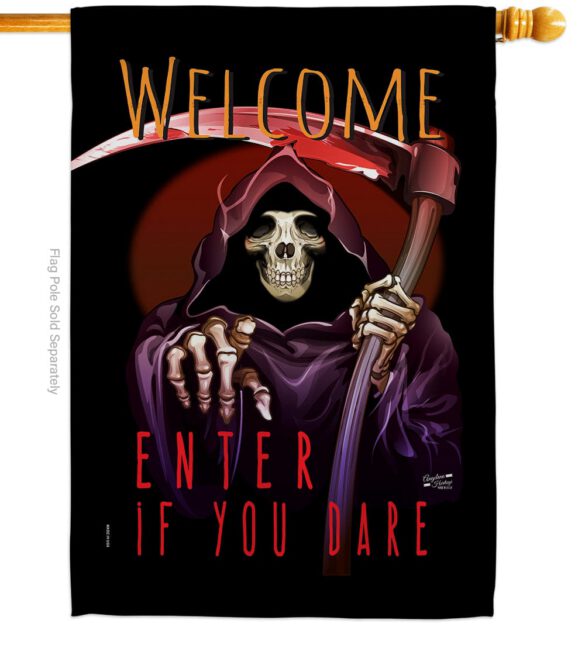 Enter If You Dare - Halloween Fall Vertical Impressions Decorative Flags HG137068 Made In USA - Image 2