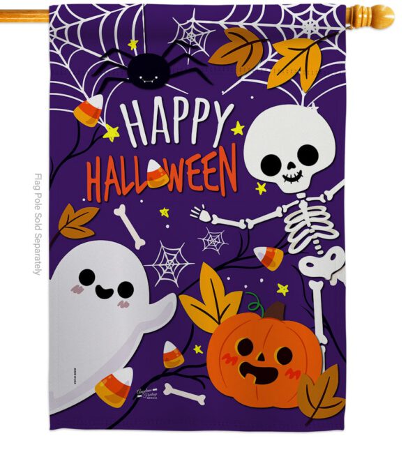 Happy Halloween - Halloween Fall Vertical Impressions Decorative Flags HG137237 Made In USA - Image 2