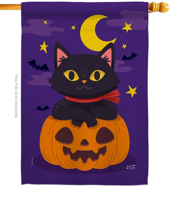 Halloween Kitty - Halloween Fall Vertical Impressions Decorative Flags HG137297 Made In USA - Image 2