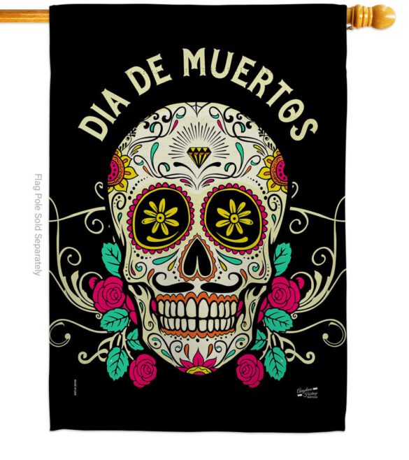 Dia De Muertos - Halloween Fall Vertical Impressions Decorative Flags HG137382 Made In USA - Image 2