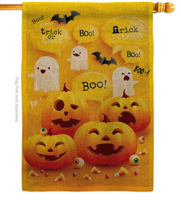 Ghosts And Pumpkins - Halloween Fall Vertical Impressions Decorative Flags HG137557 Made In USA - Image 12