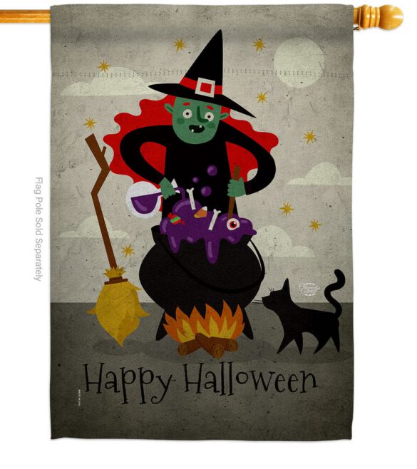 Casting Spells - Halloween Fall Horizontal Impressions Decorative Flags HG190173 Made In USA - Image 2