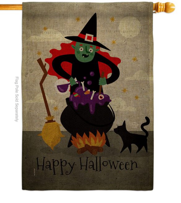 Casting Spells - Halloween Fall Horizontal Impressions Decorative Flags HG190173 Made In USA - Image 23