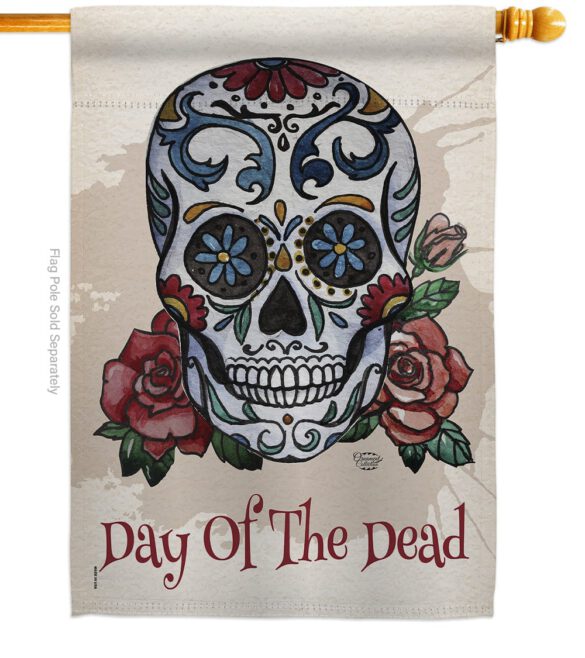 Day of the Dead - Halloween Fall Vertical Impressions Decorative Flags HG191026 Made In USA - Image 2