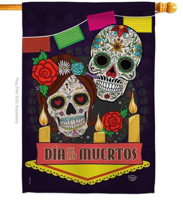 Dia de los Muertos - Halloween Fall Vertical Impressions Decorative Flags HG191029 Made In USA - Image 2