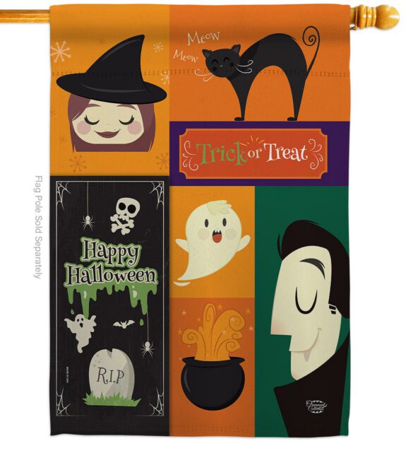 Halloween Trick or Treat - Halloween Fall Vertical Impressions Decorative Flags HG191030 Made In USA - Image 2
