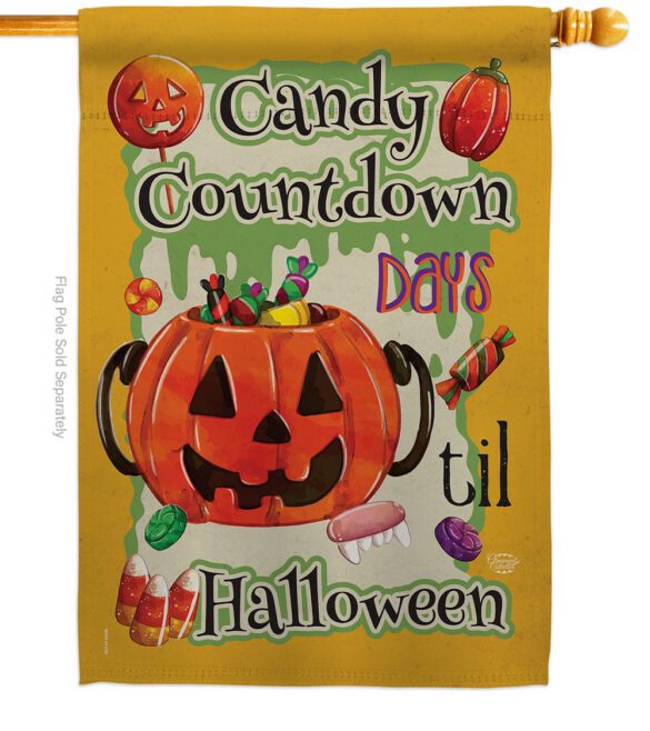 Candy Countdown - Halloween Fall Vertical Impressions Decorative Flags HG191032 Made In USA - Image 2