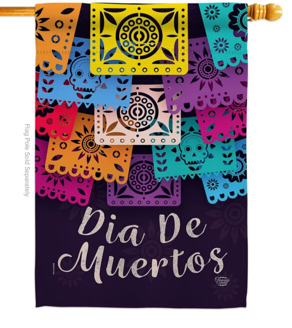 Dia De Muertos - Halloween Fall Vertical Impressions Decorative Flags HG192214 Made In USA - Image 2