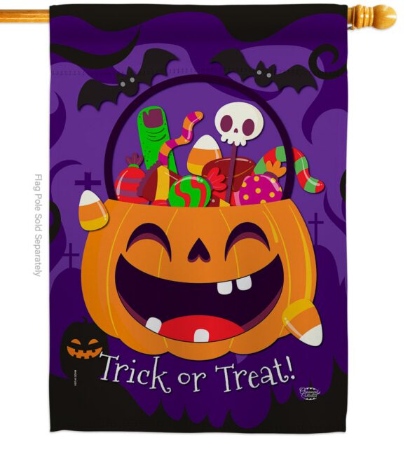 Happy Pumpkin - Halloween Fall Vertical Impressions Decorative Flags HG192243 Made In USA - Image 2