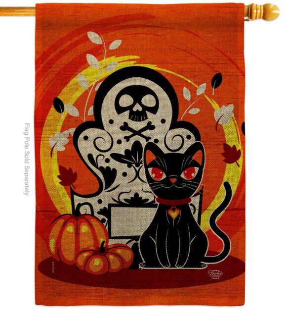 Halloween Kitty - Halloween Fall Vertical Impressions Decorative Flags HG192652 Made In USA - Image 14