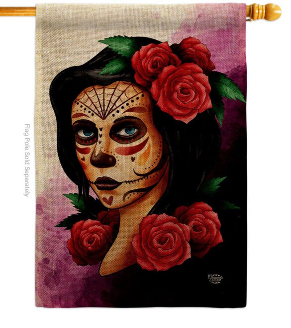 Elegant Skull - Halloween Fall Vertical Impressions Decorative Flags HG192715 Made In USA - Image 14