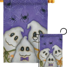 3 Ghosts - Halloween Fall Vertical Impressions Decorative Flags HG112055 Made In USA