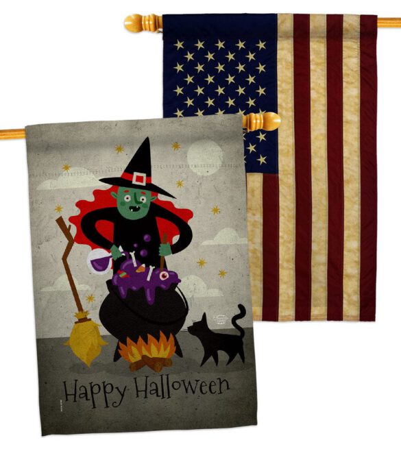 Casting Spells - Halloween Fall Horizontal Impressions Decorative Flags HG190173 Made In USA - Image 8