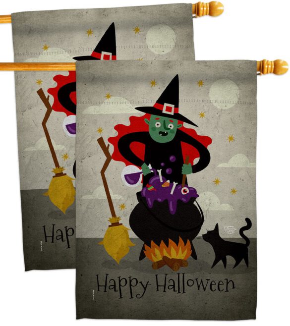 Casting Spells - Halloween Fall Horizontal Impressions Decorative Flags HG190173 Made In USA - Image 12