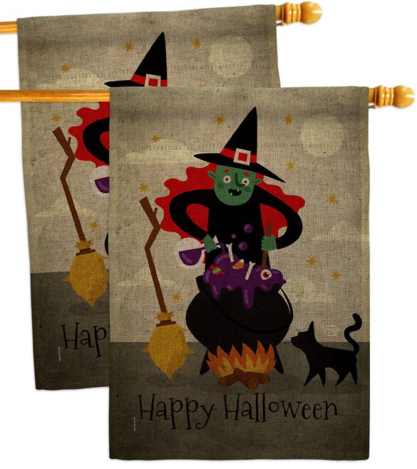Casting Spells - Halloween Fall Horizontal Impressions Decorative Flags HG190173 Made In USA - Image 33