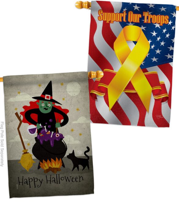 Casting Spells - Halloween Fall Horizontal Impressions Decorative Flags HG190173 Made In USA - Image 14