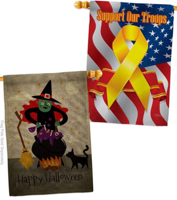 Casting Spells - Halloween Fall Horizontal Impressions Decorative Flags HG190173 Made In USA - Image 35