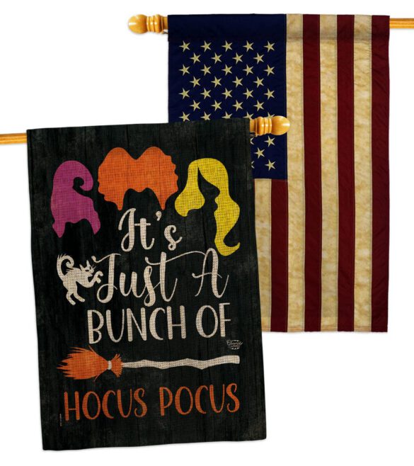 Bunch of Hocus Pocus - Halloween Fall Vertical Impressions Decorative Flags HG190179 Made In USA - Image 29