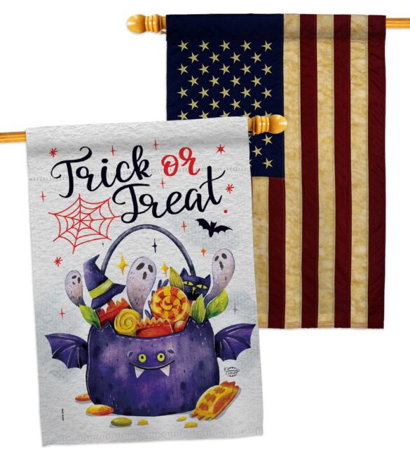 Full Treat - Halloween Fall Vertical Impressions Decorative Flags HG190180 Made In USA - Image 8