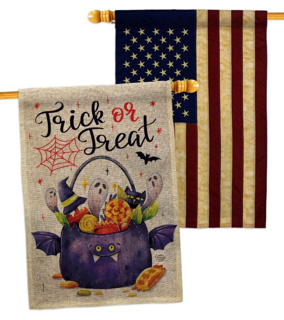 Full Treat - Halloween Fall Vertical Impressions Decorative Flags HG190180 Made In USA - Image 29