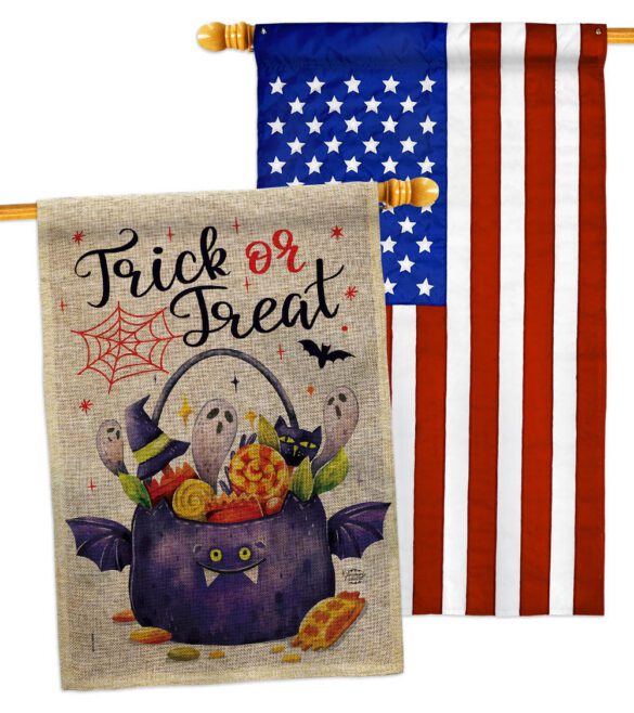 Full Treat - Halloween Fall Vertical Impressions Decorative Flags HG190180 Made In USA - Image 31