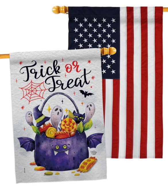 Full Treat - Halloween Fall Vertical Impressions Decorative Flags HG190180 Made In USA - Image 15