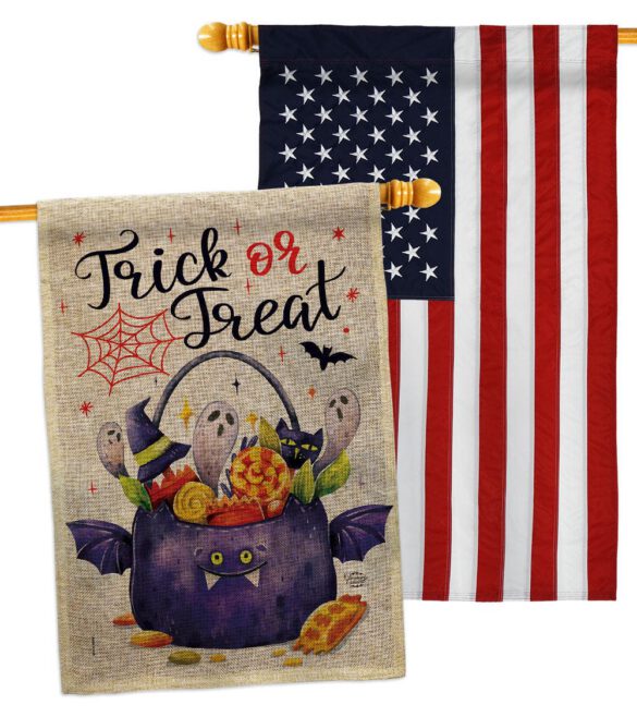Full Treat - Halloween Fall Vertical Impressions Decorative Flags HG190180 Made In USA - Image 36