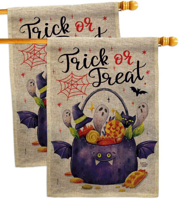 Full Treat - Halloween Fall Vertical Impressions Decorative Flags HG190180 Made In USA - Image 33