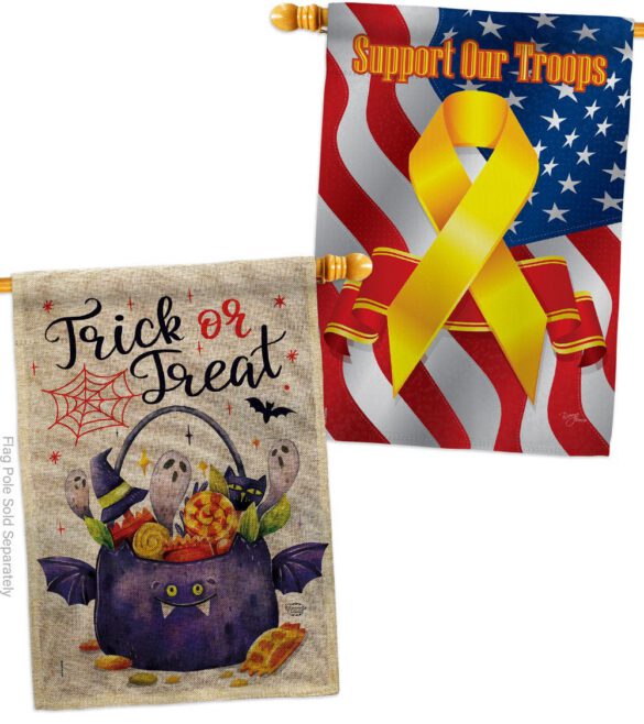 Full Treat - Halloween Fall Vertical Impressions Decorative Flags HG190180 Made In USA - Image 35