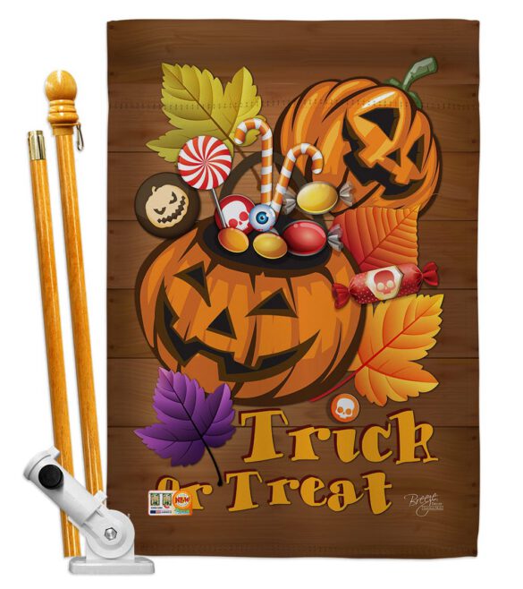 Candy Pumpkin - Halloween Fall Vertical Impressions Decorative Flags HG112003 Made In USA - Image 5