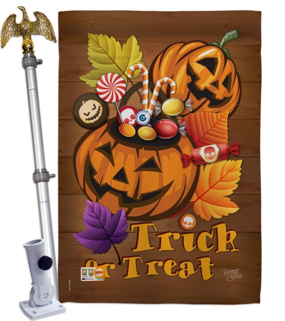 Candy Pumpkin - Halloween Fall Vertical Impressions Decorative Flags HG112003 Made In USA - Image 13