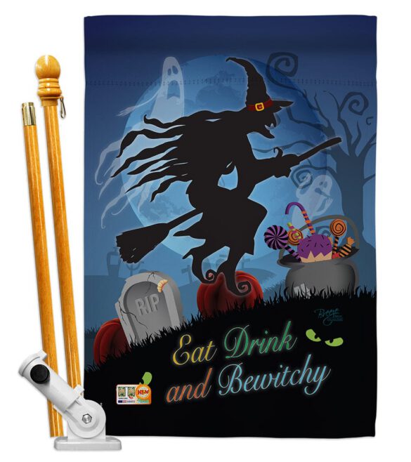 Bewitchy - Halloween Fall Vertical Impressions Decorative Flags HG112005 Made In USA - Image 5