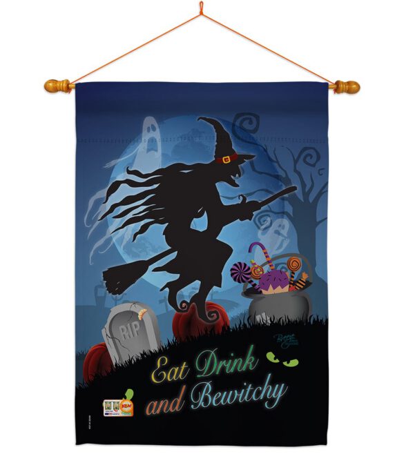 Bewitchy - Halloween Fall Vertical Impressions Decorative Flags HG112005 Made In USA - Image 14