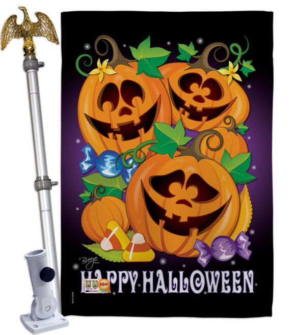 Happy Pumpkins - Halloween Fall Vertical Impressions Decorative Flags HG112049 Made In USA - Image 13