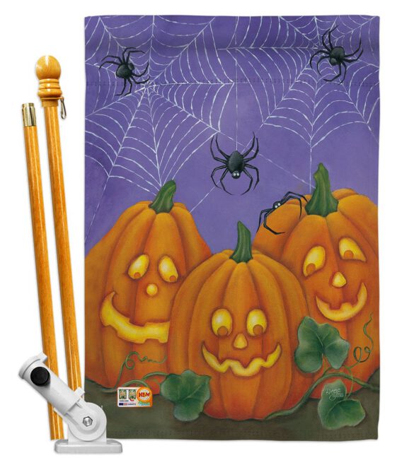 3 Pumpkins - Halloween Fall Vertical Impressions Decorative Flags HG112054 Made In USA - Image 6