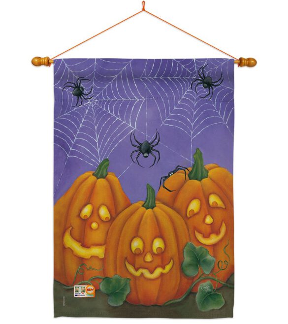 3 Pumpkins - Halloween Fall Vertical Impressions Decorative Flags HG112054 Made In USA - Image 15