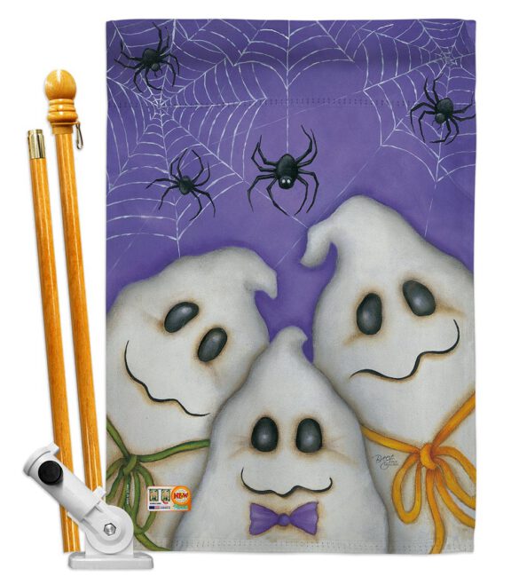 3 Ghosts - Halloween Fall Vertical Impressions Decorative Flags HG112055 Made In USA - Image 6