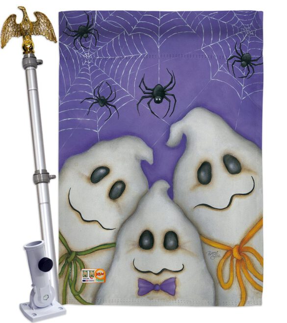 3 Ghosts - Halloween Fall Vertical Impressions Decorative Flags HG112055 Made In USA - Image 14