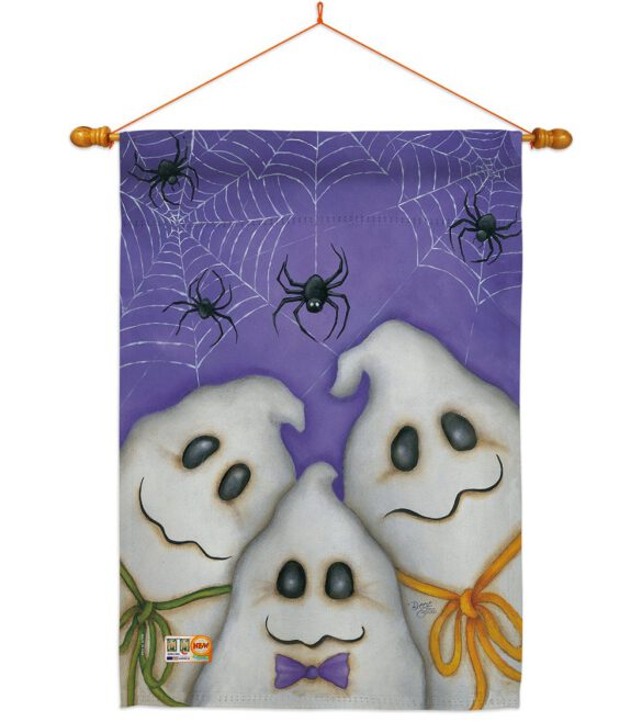 3 Ghosts - Halloween Fall Vertical Impressions Decorative Flags HG112055 Made In USA - Image 15