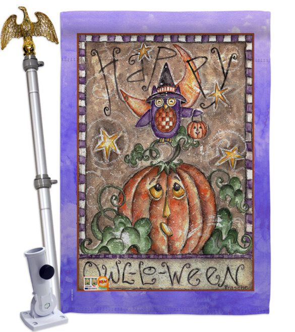 Happy Owl Lo Ween - Halloween Fall Vertical Impressions Decorative Flags HG112064 Made In USA - Image 13