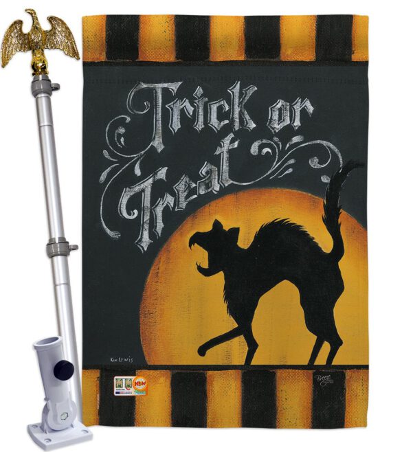 Black Cat Creeping - Halloween Fall Vertical Impressions Decorative Flags HG112075 Made In USA - Image 13