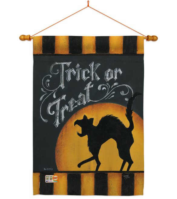 Black Cat Creeping - Halloween Fall Vertical Impressions Decorative Flags HG112075 Made In USA - Image 14