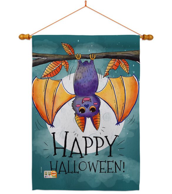 Happy Halloween Bat - Halloween Fall Vertical Impressions Decorative Flags HG112076 Made In USA - Image 14
